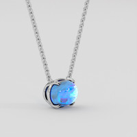 7.54 Ct. Blue Sapphire Necklace, 14K White Gold 2