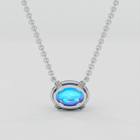 7.54 Ct. Blue Sapphire Necklace, 14K White Gold 4