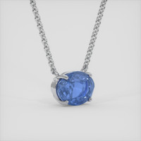 5.14 Ct. Blue Sapphire Necklace, 18K White Gold 2