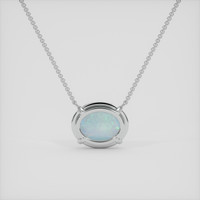 1.76 Ct. Multi Color Opal Necklace, 18K White Gold 4