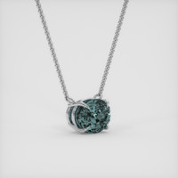 1.80 Ct. Greenish Blue Sapphire Necklace, 18K White Gold 2