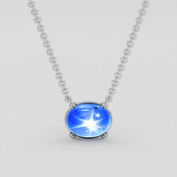 7.54 Ct. Blue Sapphire Necklace, 18K White Gold 1