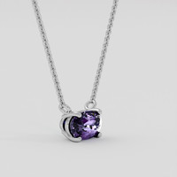0.58 Ct. Violet Sapphire Necklace, 18K White Gold 2