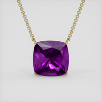 21.91 Ct. Purple Amethyst Necklace, 14K Yellow Gold 1