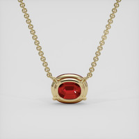 3.41 Ct. Ruby Necklace, 14K Yellow Gold 4