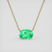 1.62 Ct. Emerald Necklace, 18K Yellow Gold 1