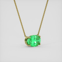 1.62 Ct. Emerald Necklace, 18K Yellow Gold 2