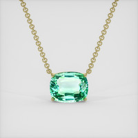 6.14 Ct. Emerald Necklace, 18K Yellow Gold 1
