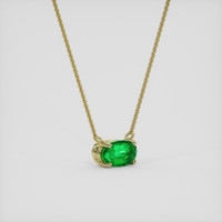 0.87 Ct. Emerald Necklace, 18K Yellow Gold 2