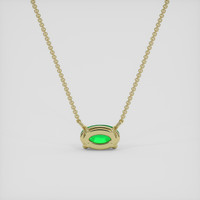 0.87 Ct. Emerald Necklace, 18K Yellow Gold 4