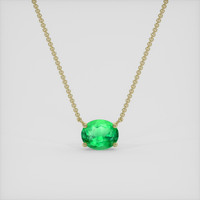 1.06 Ct. Emerald Necklace, 18K Yellow Gold 1