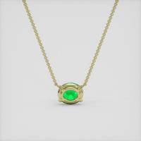 1.06 Ct. Emerald Necklace, 18K Yellow Gold 4