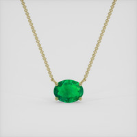 1.05 Ct. Emerald Necklace, 18K Yellow Gold 1