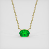 0.49 Ct. Emerald Necklace, 18K Yellow Gold 1