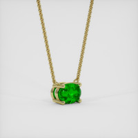 0.49 Ct. Emerald Necklace, 18K Yellow Gold 2