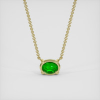 0.49 Ct. Emerald Necklace, 18K Yellow Gold 4
