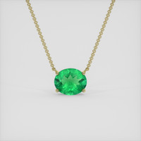 1.30 Ct. Emerald Necklace, 18K Yellow Gold 1