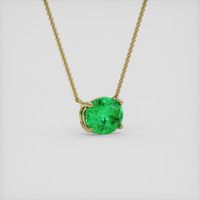 1.30 Ct. Emerald Necklace, 18K Yellow Gold 2