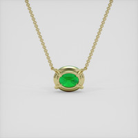 1.30 Ct. Emerald Necklace, 18K Yellow Gold 4