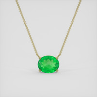 1.91 Ct. Emerald Necklace, 18K Yellow Gold 1
