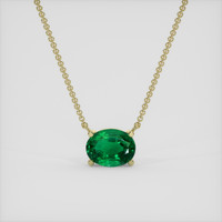 1.04 Ct. Emerald Necklace, 18K Yellow Gold 1