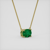 1.04 Ct. Emerald Necklace, 18K Yellow Gold 2