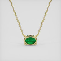 1.04 Ct. Emerald Necklace, 18K Yellow Gold 4