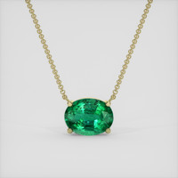 1.68 Ct. Emerald Necklace, 18K Yellow Gold 1