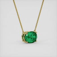 1.68 Ct. Emerald Necklace, 18K Yellow Gold 2