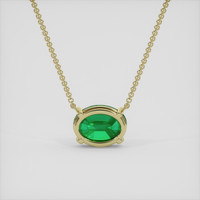 1.68 Ct. Emerald Necklace, 18K Yellow Gold 4