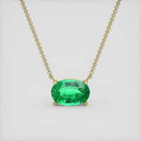 1.31 Ct. Emerald Necklace, 18K Yellow Gold 1