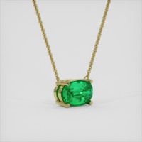1.31 Ct. Emerald Necklace, 18K Yellow Gold 2