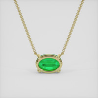1.31 Ct. Emerald Necklace, 18K Yellow Gold 4