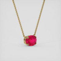3.91 Ct. Pinkish Red Ruby Necklace, 18K Yellow Gold 2