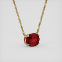 3.41 Ct. Ruby Necklace, 18K Yellow Gold 2