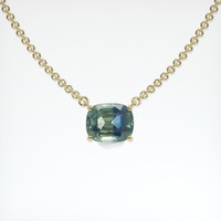 5.10 Ct. Bi Color Sapphire Necklace, 18K Yellow Gold 1