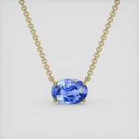 5.53 Ct. Blue Sapphire Necklace, 18K Yellow Gold 1