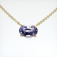 0.86 Ct. Purple Sapphire Necklace, 18K Yellow Gold 1