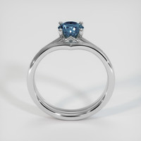 0.82 Ct. Greenish Blue Sapphire Ring, Platinum 950 3