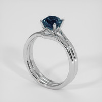 1.27 Ct. Greenish Blue Sapphire Ring, Platinum 950 2