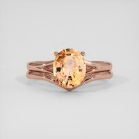 2.04 Ct. Peach Sapphire Ring, 14K Rose Gold 1
