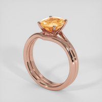 2.04 Ct. Peach Sapphire Ring, 18K Rose Gold 2