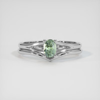 0.63 Ct. Green Sapphire Ring, 10K White Gold 1