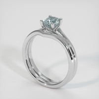 1.06 Ct. Greyish Blue Sapphire Ring, 14K White Gold 2