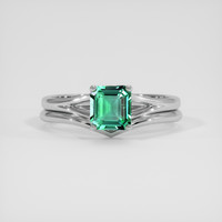 1.01 Ct. Emerald Ring, 18K White Gold 1