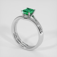 1.01 Ct. Emerald Ring, 18K White Gold 2