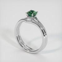 0.69 Ct. Bluish Green Sapphire Ring, 18K White Gold 2
