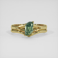 0.90 Ct. Green Sapphire Ring, 10K Yellow Gold 1