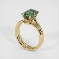 3.64 Ct. Green Sapphire Ring, 10K Yellow Gold 2