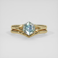 1.58 Ct. Bluish Green Sapphire Ring, 14K Yellow Gold 1